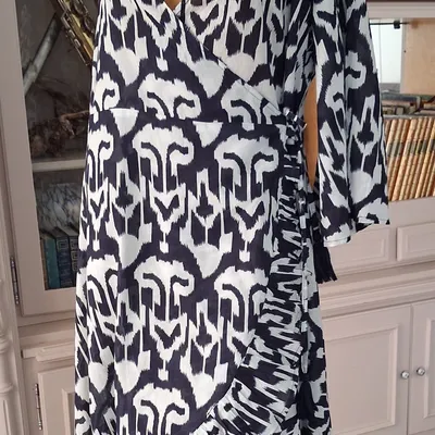 Robe longue fluide portefeuille cache-cœur été chic taille S/M